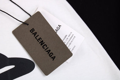 T-shirt Balenciaga imprimé logo noir et blanc