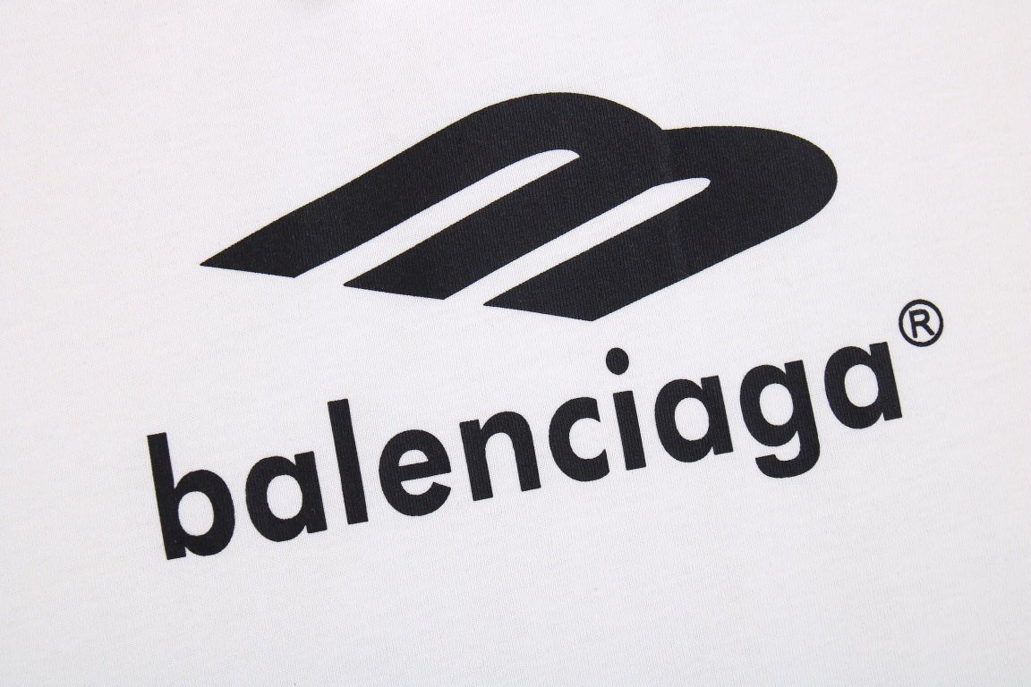 T-shirt Balenciaga imprimé logo noir et blanc
