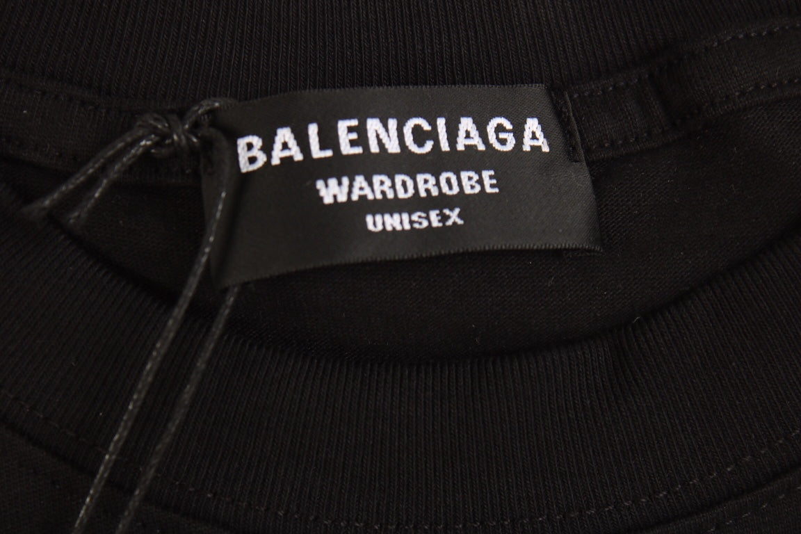 T-SHIRT NOIR À LOGO BALENCIAGA