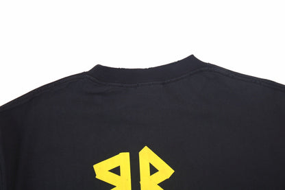 T-SHIRT BALENCIAGA LOGO NOIR JAUNE