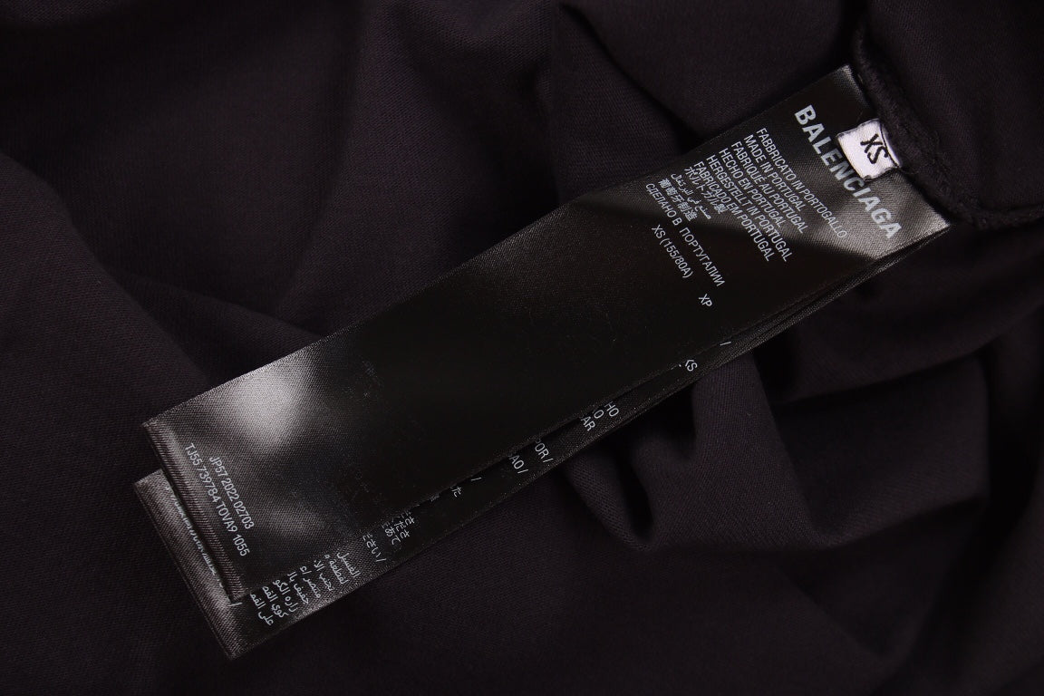 T-SHIRT BALENCIAGA LOGO NOIR JAUNE