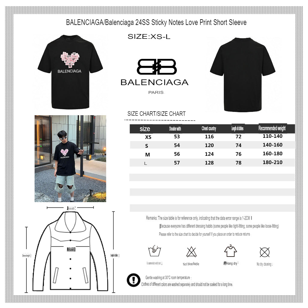 T-shirt Balenciaga Love Notes noir