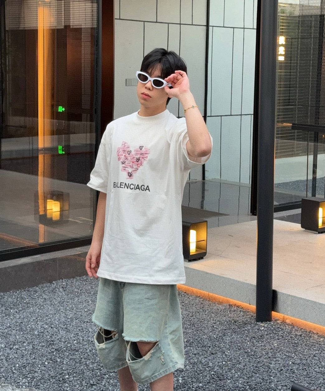 T-shirt Balenciaga Love Notes blanc