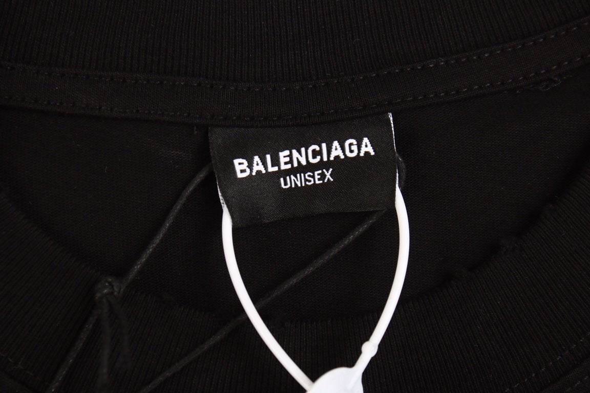 T-shirt Balenciaga à motif métallique noir