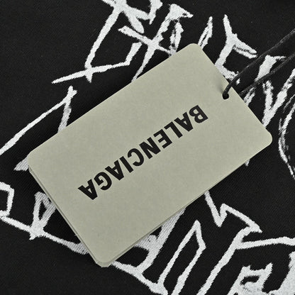 T-shirt noir Balenciaga à logos multiples
