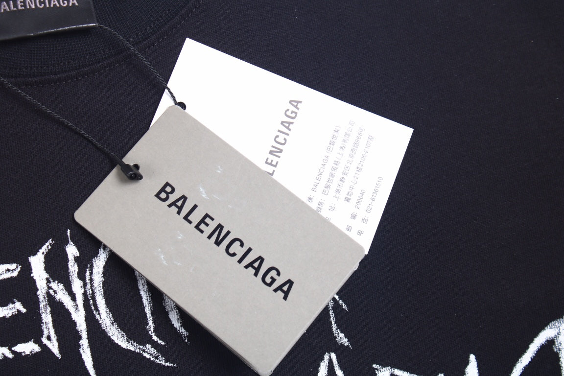 T-shirt Balenciaga multi-logos (noir)
