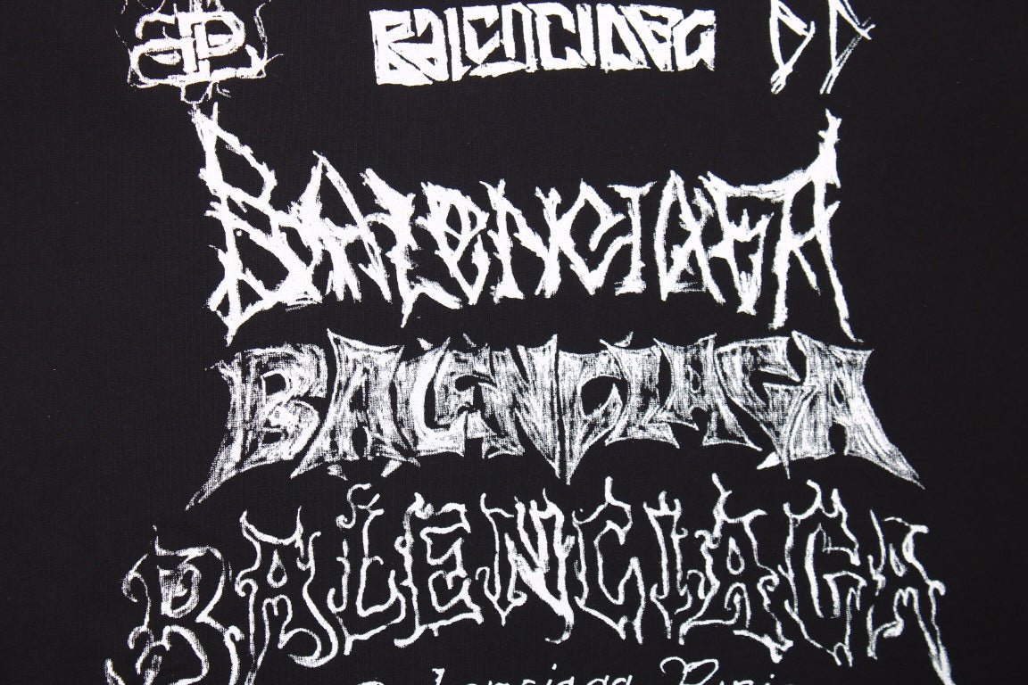 T-shirt Balenciaga multi-logos (noir)