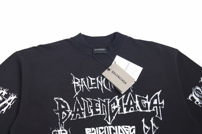 T-shirt Balenciaga multi-logos (noir)