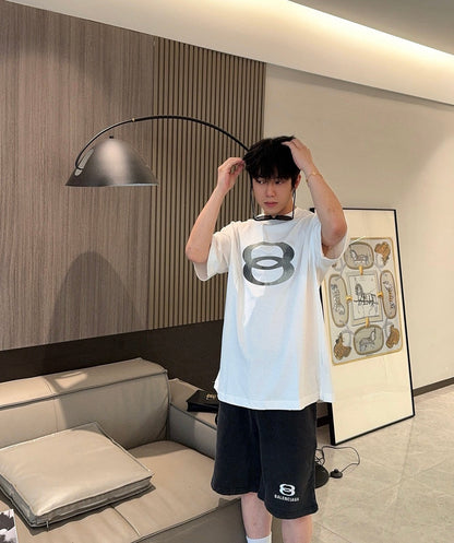 T-shirt oversize Balenciaga à logo « 8 » (blanc)