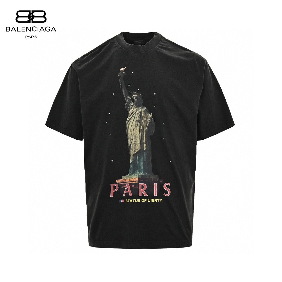 T-shirt Balenciaga Paris Statue de la Liberté (Noir)