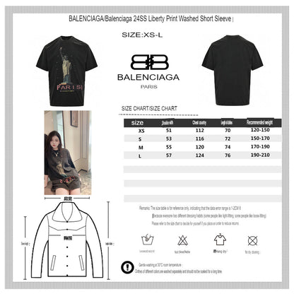 T-shirt Balenciaga Paris Statue de la Liberté (Noir)