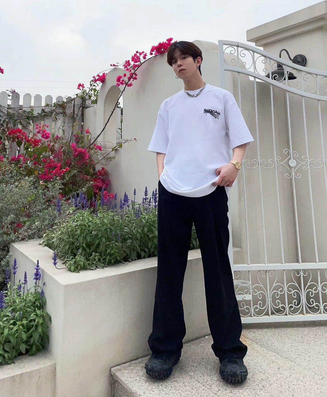 T-shirt Balenciaga Paris (blanc)