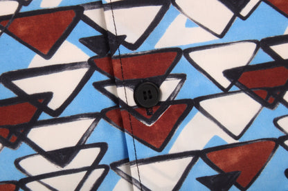 Chemise à manches courtes à motifs Balenciaga bleu et marron