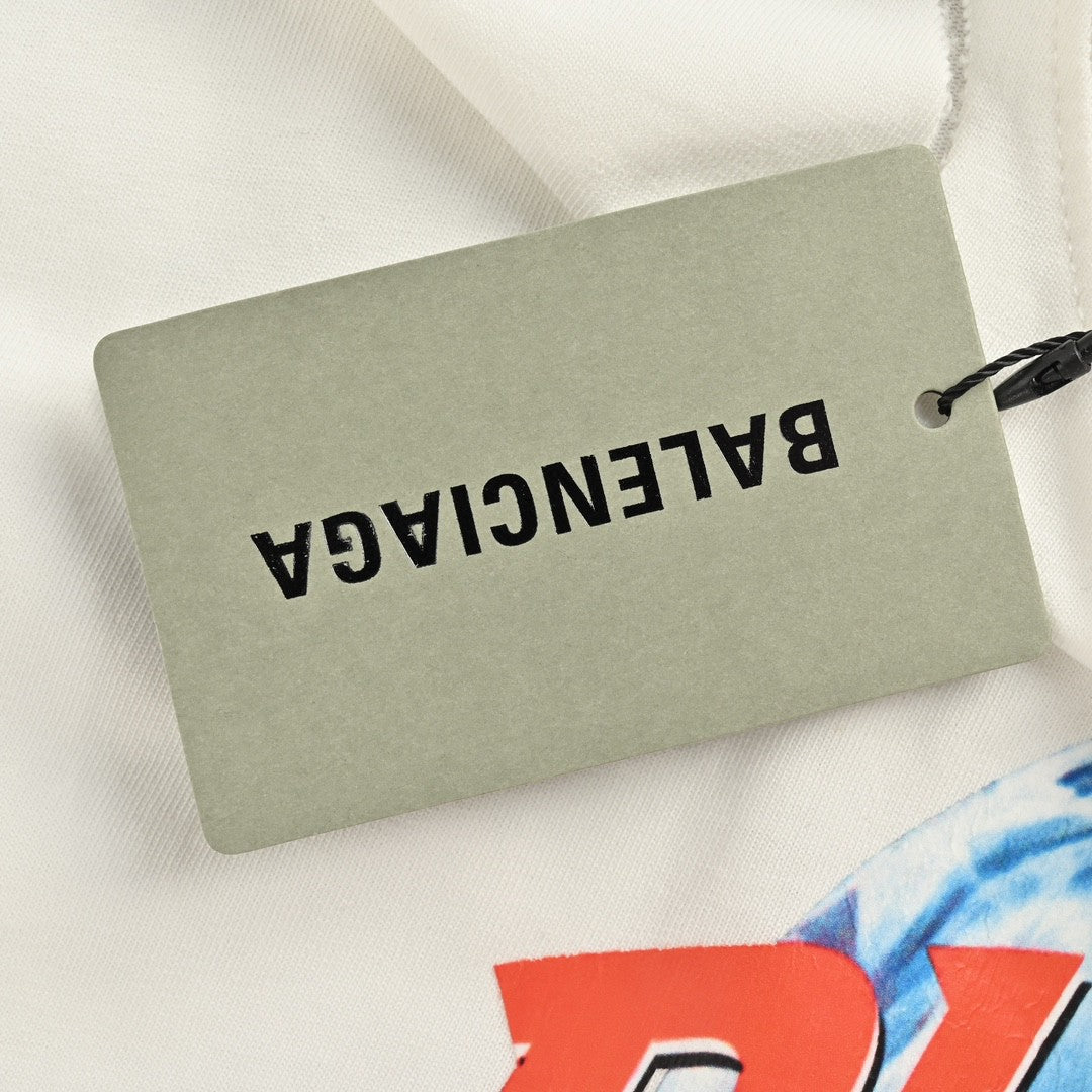 T-shirt Balenciaga Planet Earth (blanc)