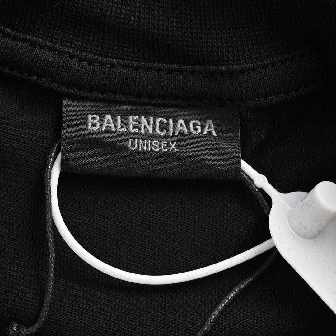 T-shirt Balenciaga à logo imprimé fumée (noir)