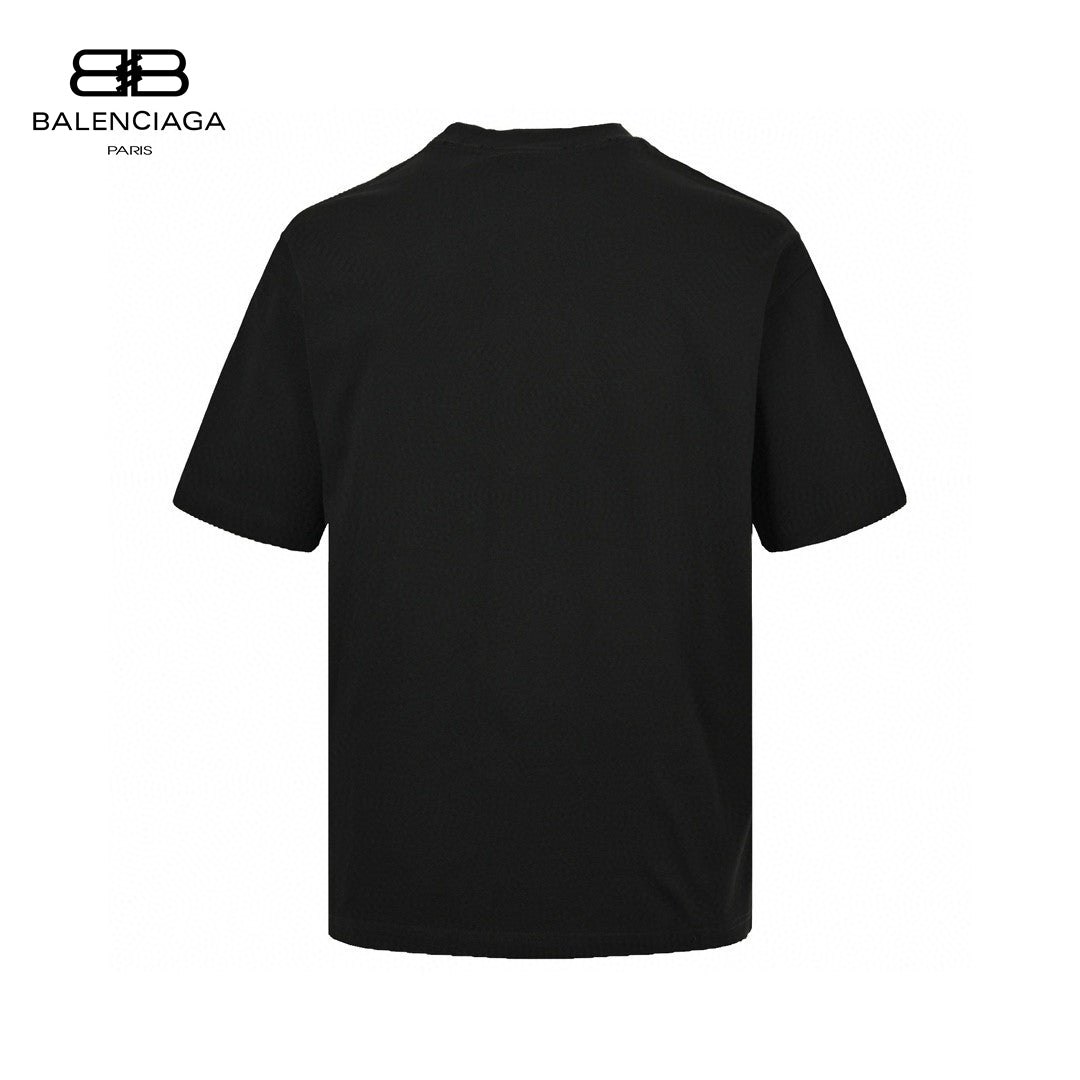 T-shirt Balenciaga à logo imprimé fumée (noir)