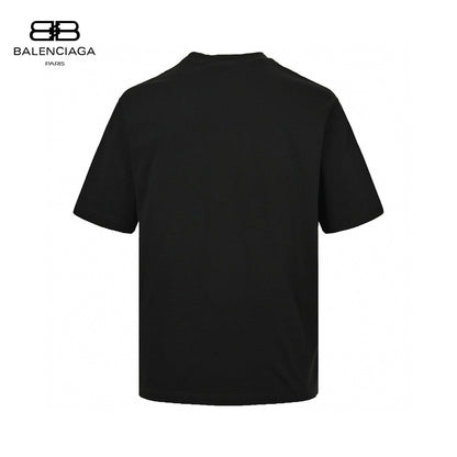 T-shirt Balenciaga à logo imprimé fumée (noir)