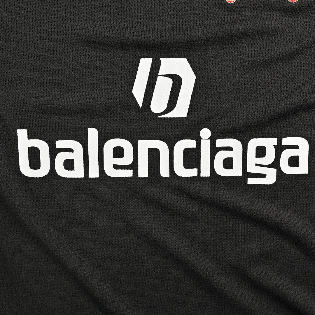 T-SHIRT NOIR AVEC LOGO DE FOOTBALL BALENCIAGA