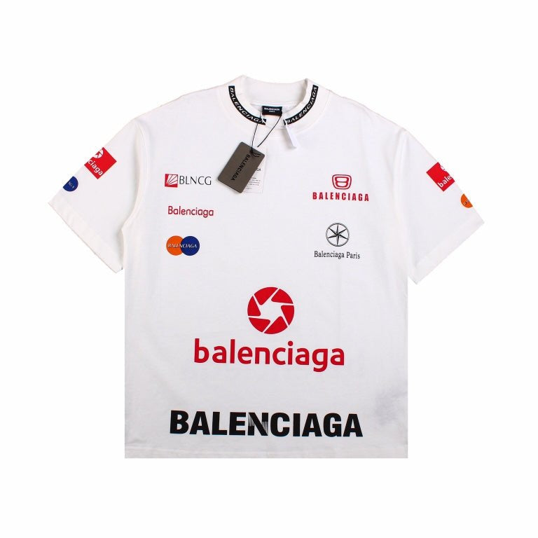T-SHIRT BLANC AVEC LOGO DU SPONSOR BALENCIAGA