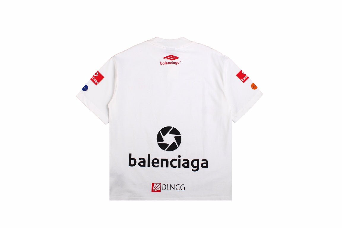T-SHIRT BLANC AVEC LOGO DU SPONSOR BALENCIAGA
