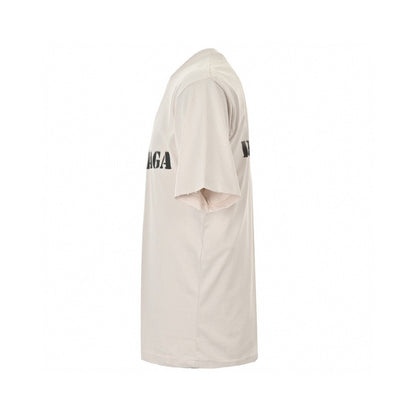 T-SHIRT BALENCIAGA À LOGO POCHOIR BEIGE