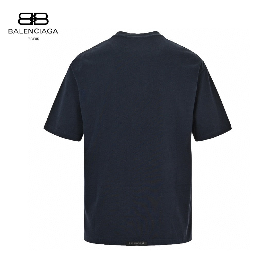 T-shirt Balenciaga - Logo bleu marine au dos