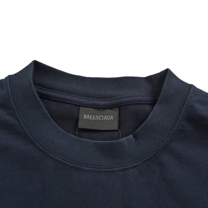 T-shirt Balenciaga - Logo bleu marine au dos