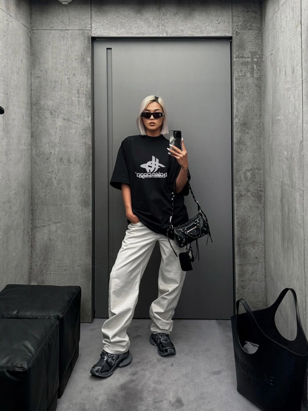 T-shirt Balenciaga - Logo superposé