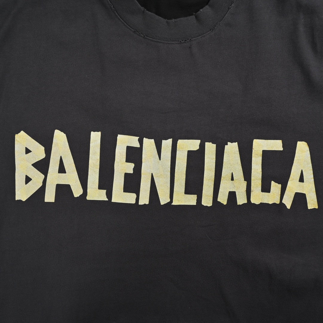 T-shirt Balenciaga Vintage Logo Noir