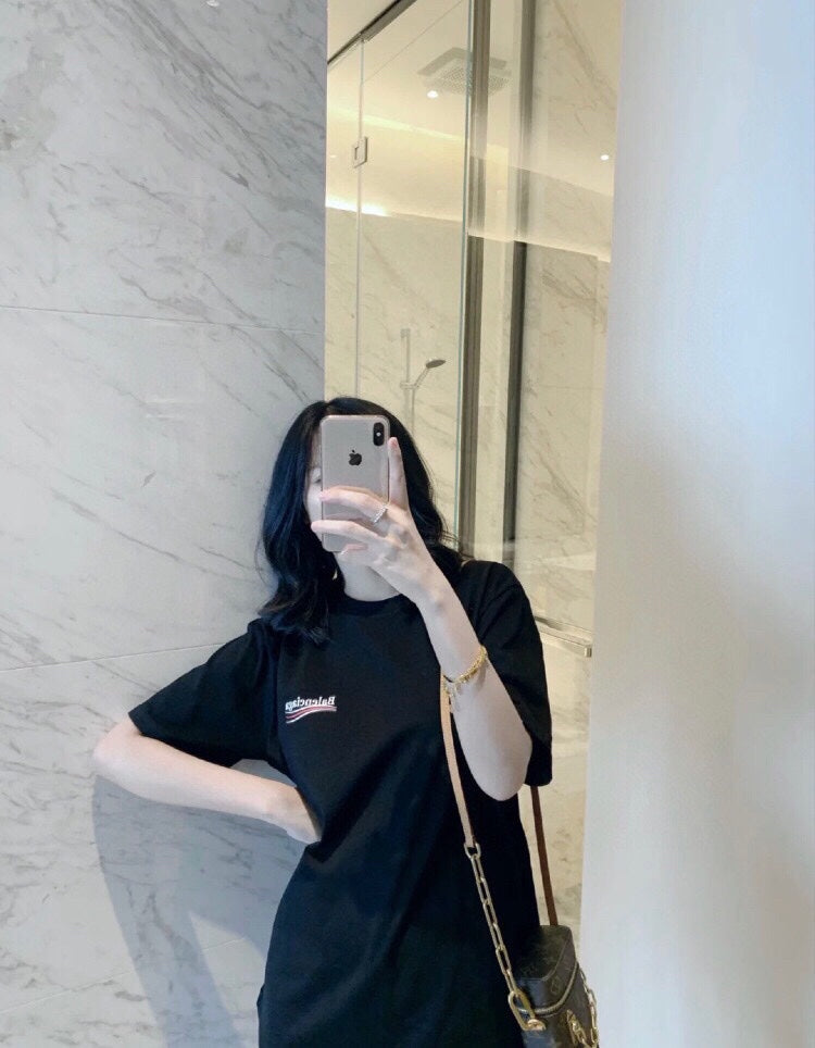 T-shirt Balenciaga Wave Logo (Noir)