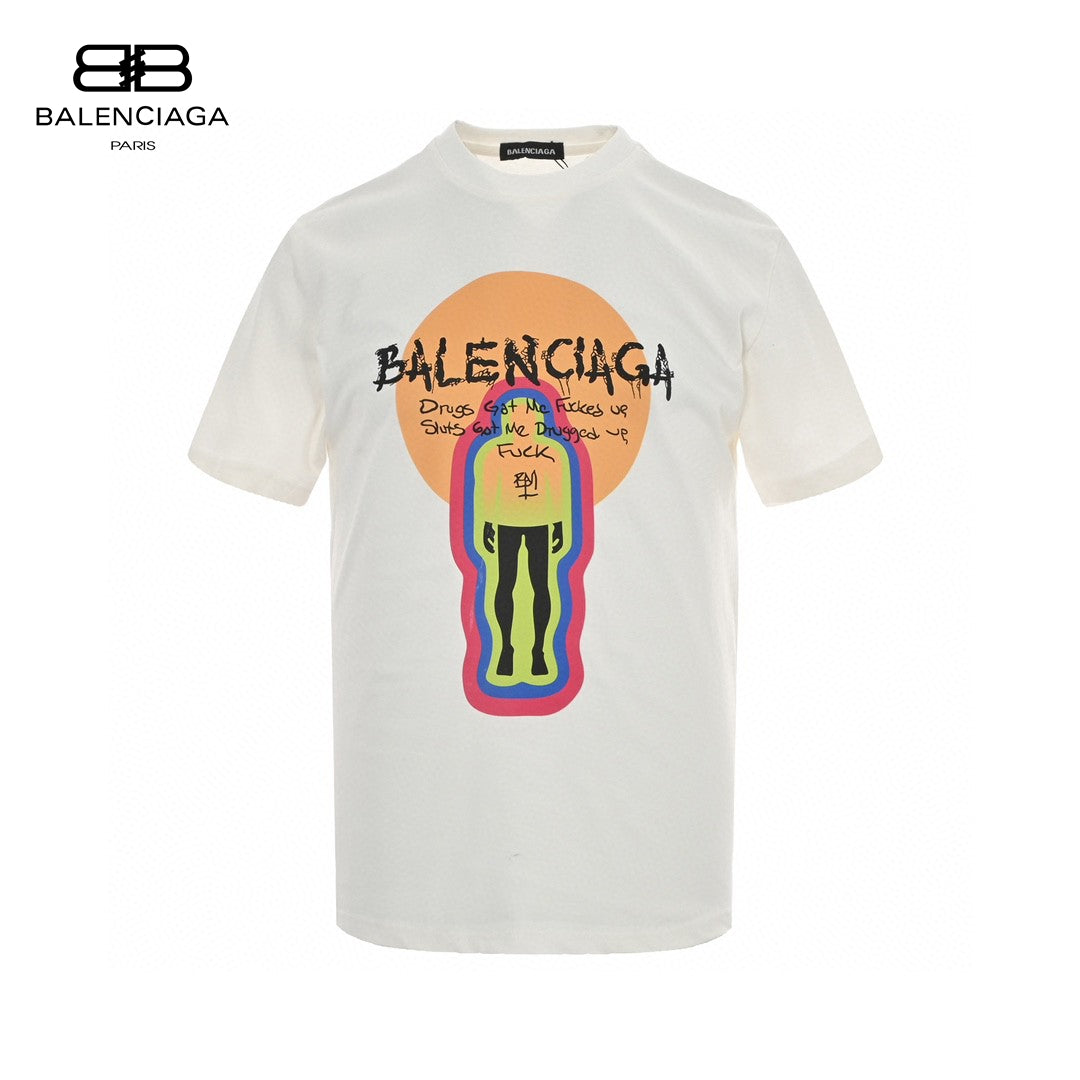 T-shirt blanc Balenciaga à motif graphique