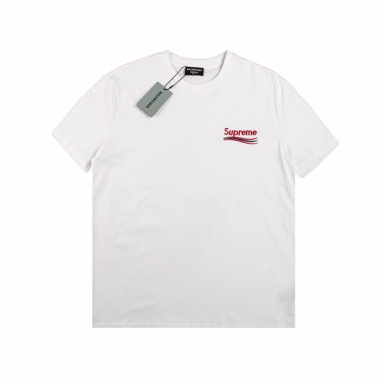 T-shirt Balenciaga x Supreme rouge taille S blanc