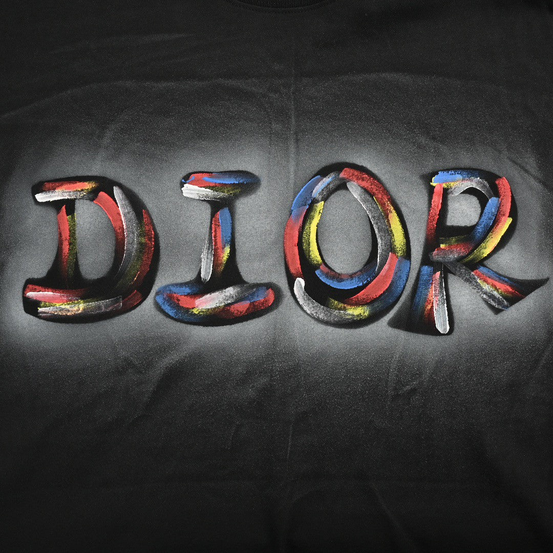 T-shirt Dior à logo artistique (noir)