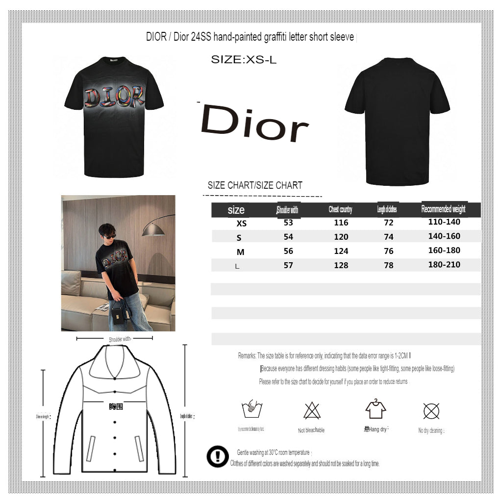 T-shirt Dior à logo artistique (noir)