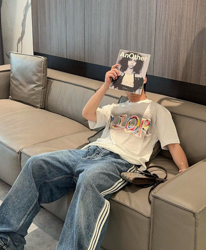 T-shirt Dior à logo artistique (blanc)