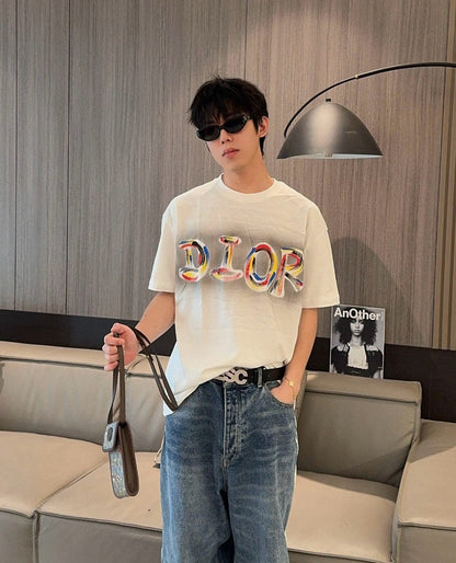 T-shirt Dior à logo artistique (blanc)