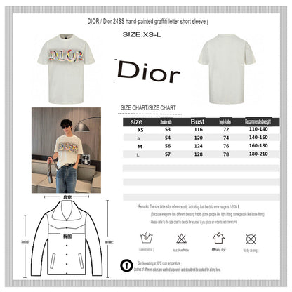 T-shirt Dior à logo artistique (blanc)