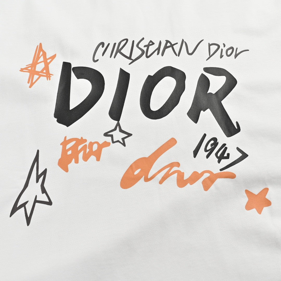 T-shirt blanc graphique Dior Christian Dior