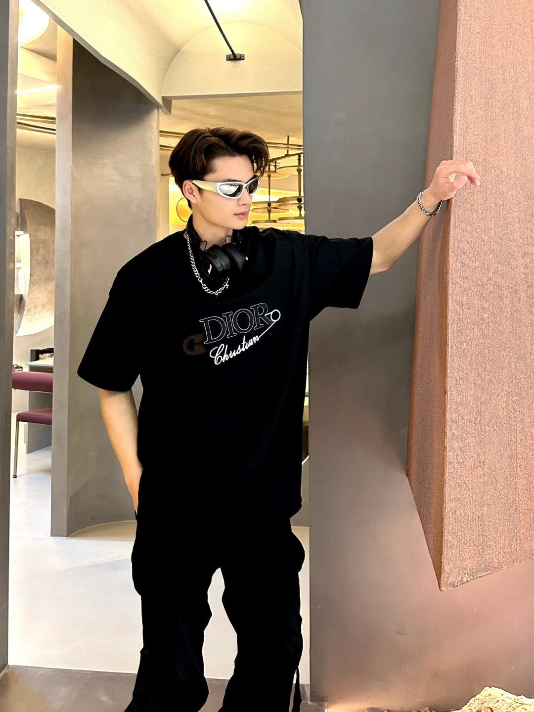 T-shirt noir Dior Christian Graphic