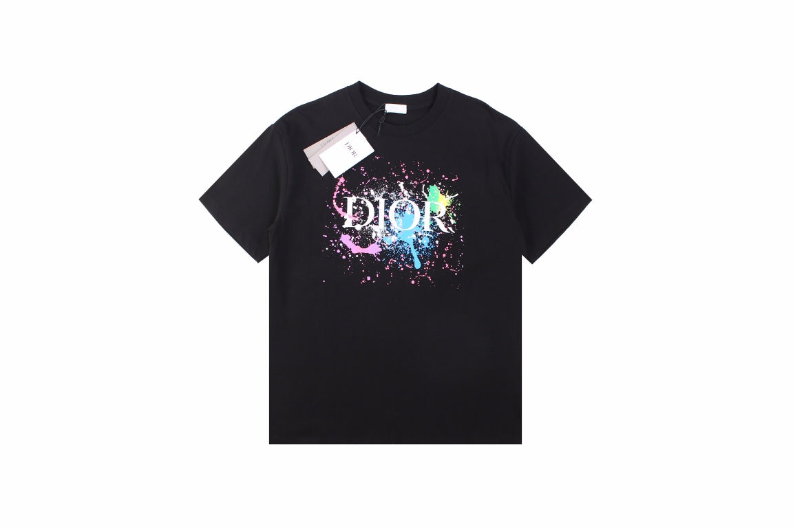 T-shirt graphique Dior Color Splash - Noir