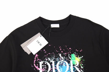 T-shirt graphique Dior Color Splash - Noir