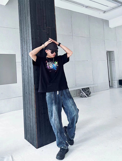 T-shirt graphique Dior Color Splash - Noir
