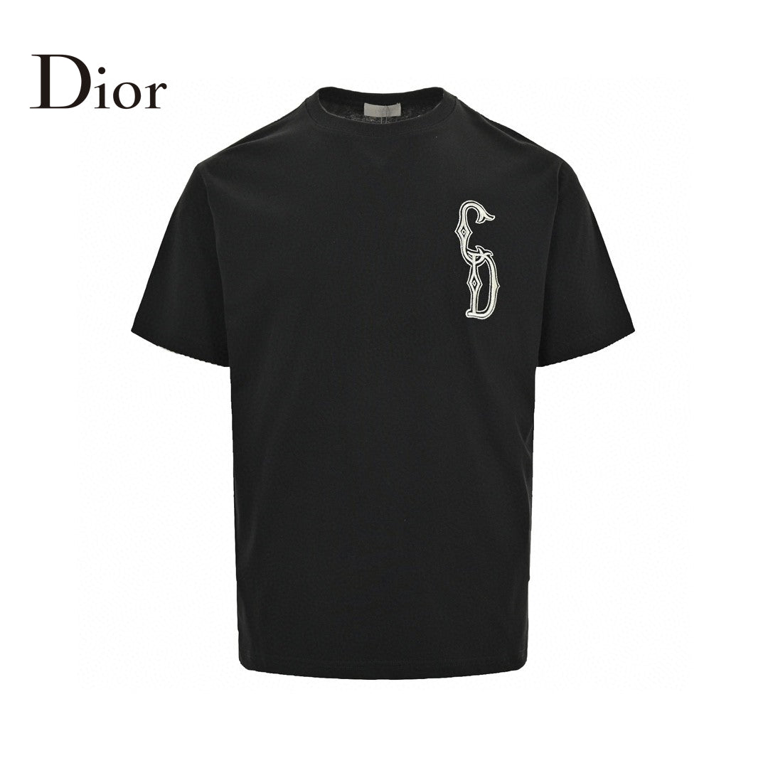 T-shirt Dior avec logo CD brodé (noir)