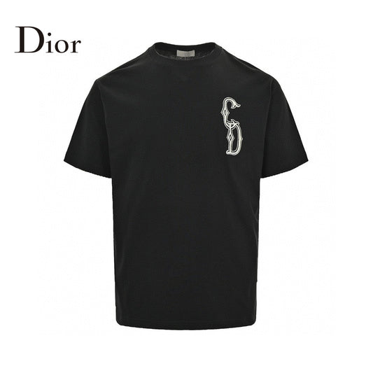 T-shirt Dior avec logo CD brodé (noir)