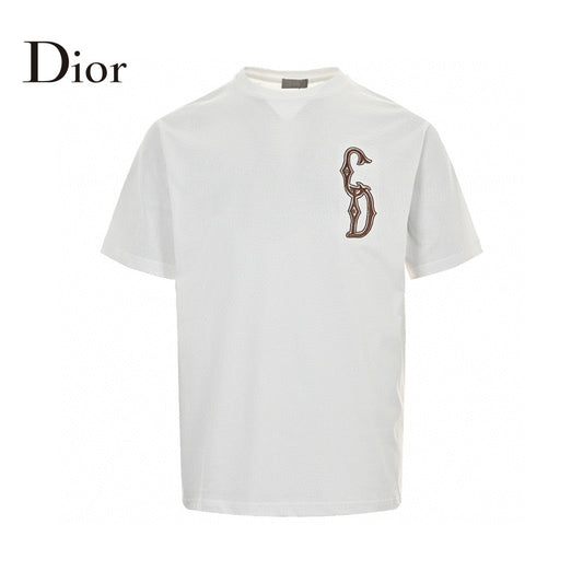 T-shirt Dior avec logo CD brodé (blanc)