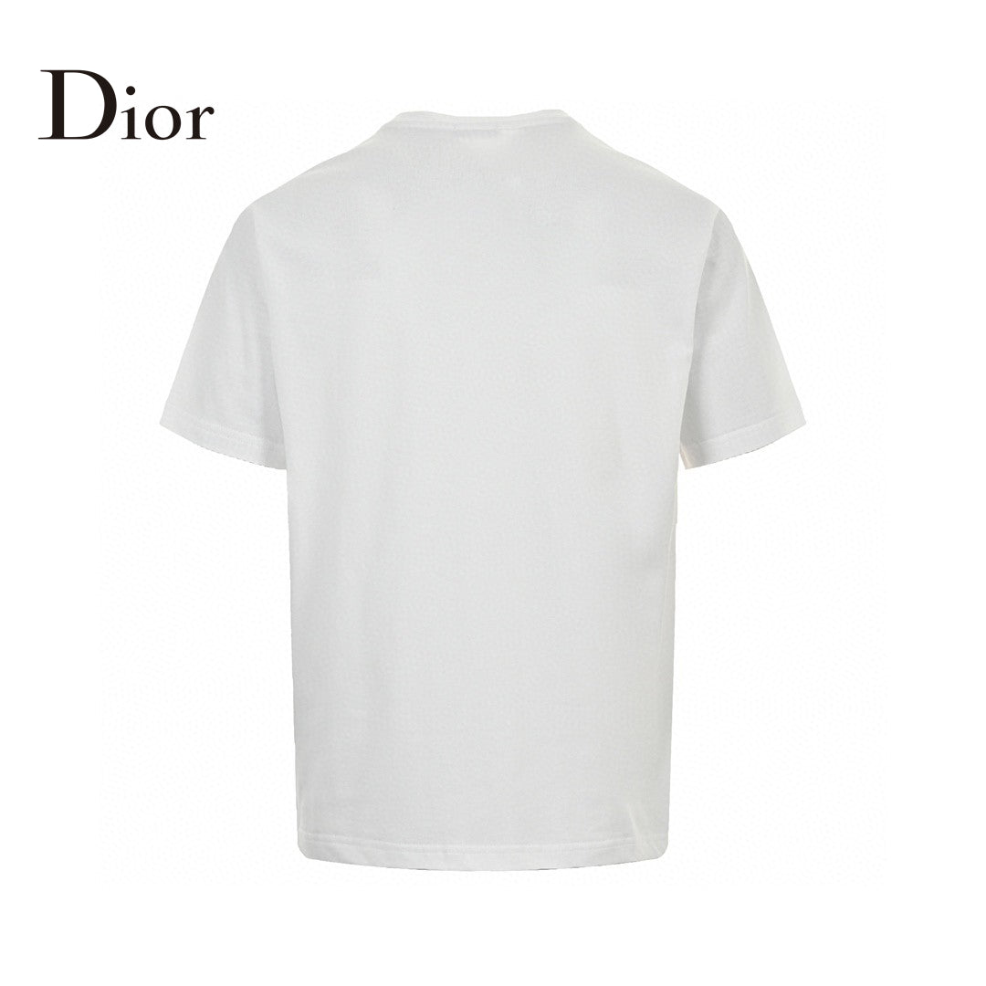 T-shirt Dior avec logo CD brodé (blanc)