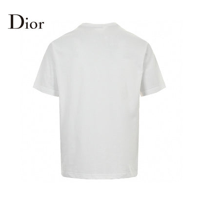 T-shirt Dior avec logo CD brodé (blanc)