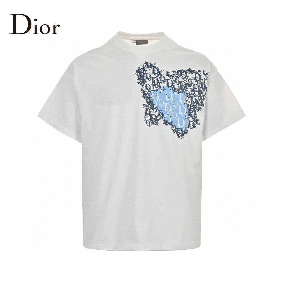 T-shirt Dior à motif monogramme (blanc)