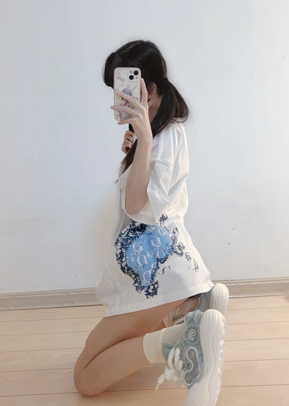 T-shirt Dior à motif monogramme (blanc)