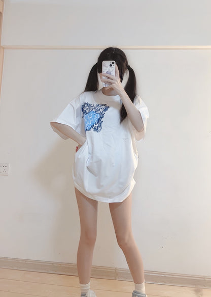 T-shirt Dior à motif monogramme (blanc)